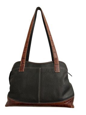 Brighton vintage leather shoulder purse pebble and croc EUC